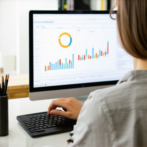 Person analyzing credit data and financial charts for strategic credit management.