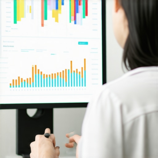 Financial analyst reviewing debt repayment analytics on a digital dashboard.