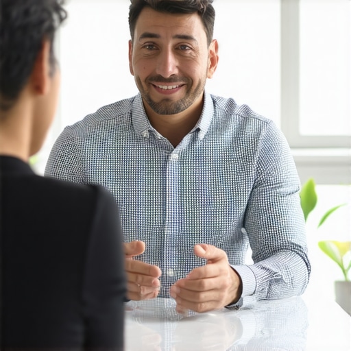 Financial advisor explaining credit strategies to a client in an office
