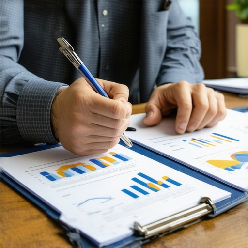 Advisor explaining debt management techniques to a client in an office.