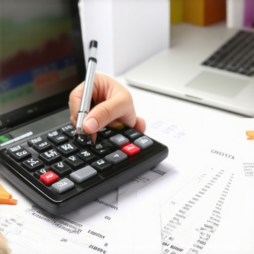 Person analyzing credit report for financial improvement