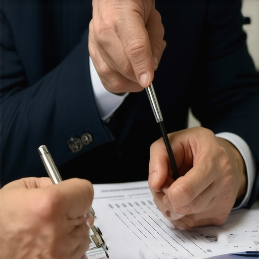 Financial advisor discussing credit strategies with a client in an office setting.