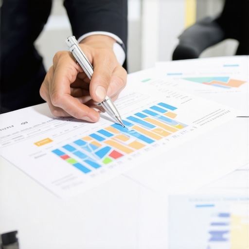 Financial advisor reviewing detailed credit reports with clients, highlighting personalized financial planning.