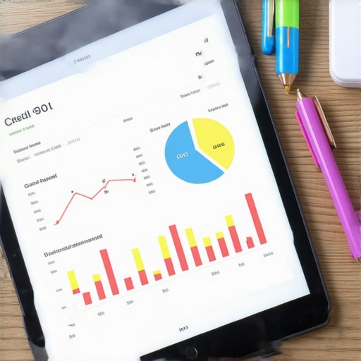 A digital tablet displaying credit scores and financial planning apps, symbolizing modern credit strategies