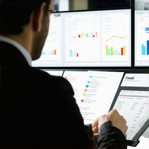 Expert Financial Advisor Reviewing Credit Reports Financial advisor analyzing credit reports with a client in a modern office environment