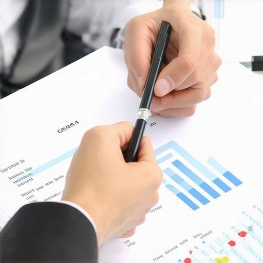 Advisor reviewing credit reports for strategic planning