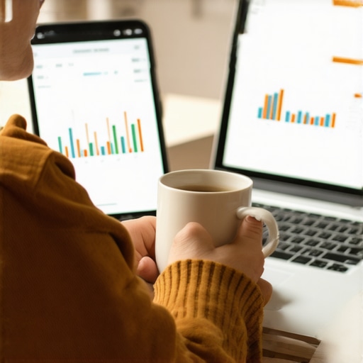 Person analyzing financial data on a laptop for debt and credit management