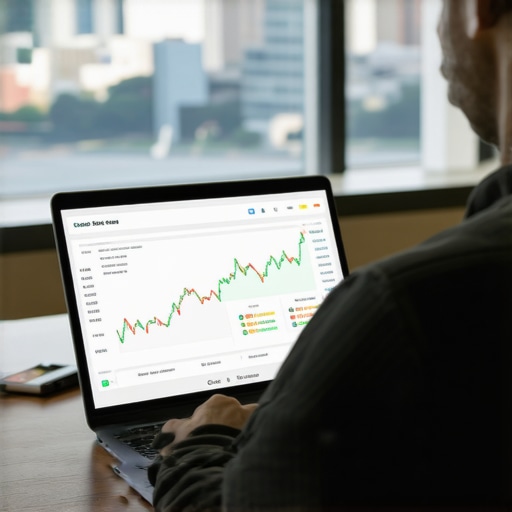 Person using a laptop to monitor credit scores and financial data.