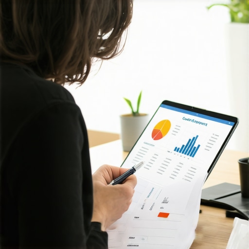 Individual analyzing credit reports and planning credit repair strategies.