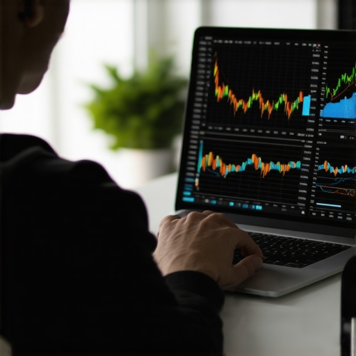 Person managing credit score with laptop and financial apps