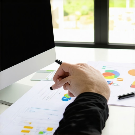 Person reviewing credit report and financial data on a laptop in a home office