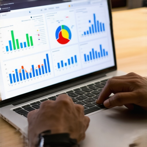 Person analyzing credit reports on laptop with charts