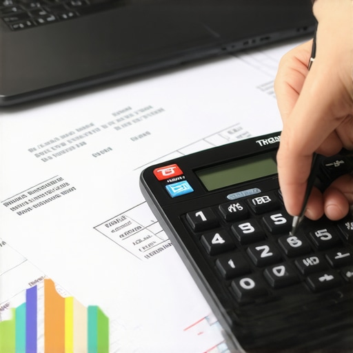 Individual analyzing financial statements to manage debts and improve credit score