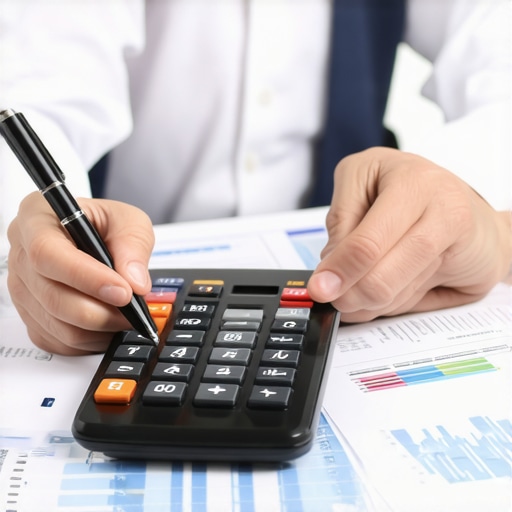 Reviewing Credit Reports Person analyzing credit reports with a pen and calculator