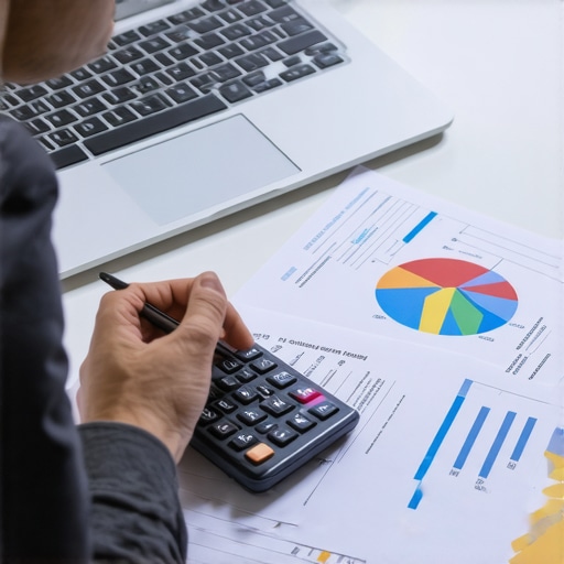 Person analyzing credit reports on a laptop as part of credit rebuilding process.