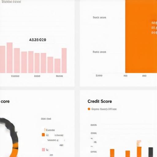 Person reviewing credit scores and financial data on a sleek digital dashboard