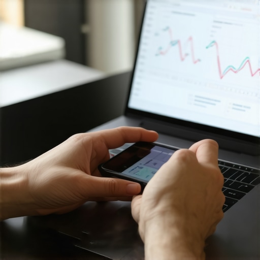 Person managing credit report on devices for ongoing credit repair