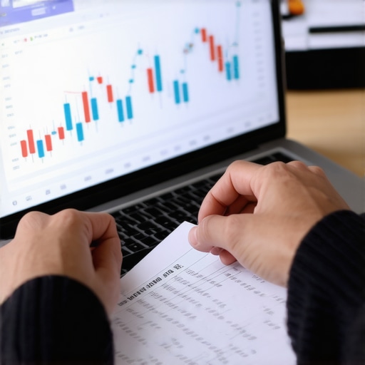 Person analyzing credit reports on a laptop with financial data