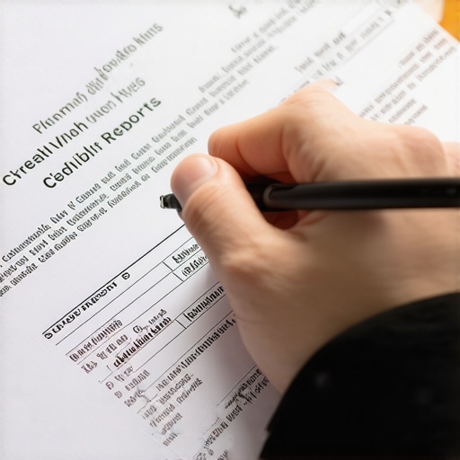 Reviewing Credit Reports for Errors Individual analyzing credit report details for inaccuracies.
