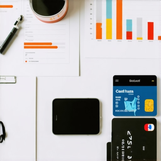 A person organizing financial documents and credit cards to manage debt