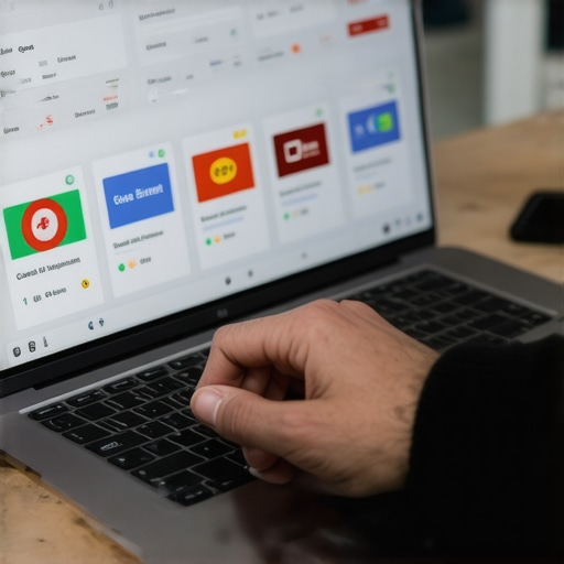 A person reviewing credit scores and financial tools on a laptop at a desk