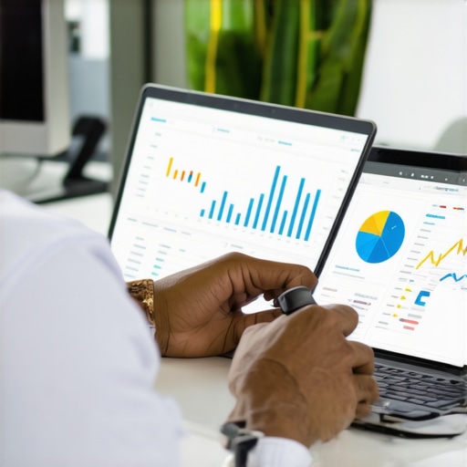 Person analyzing credit reports on a laptop to maintain financial health