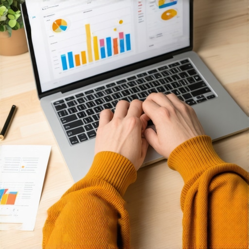 Person reviewing financial charts on laptop