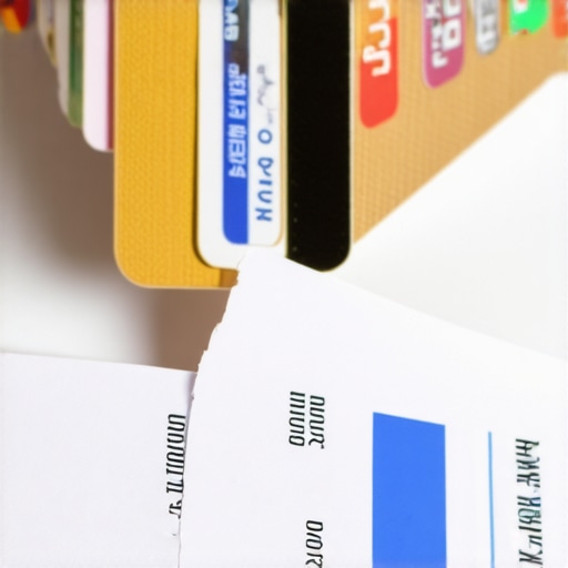 Person reviewing financial documents and managing credit payments responsibly