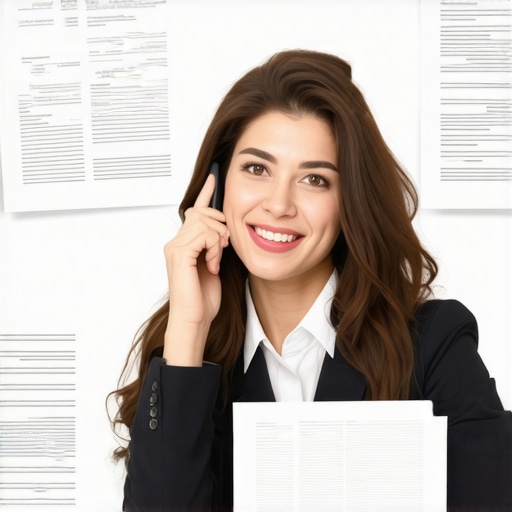 Person confidently managing debt collection calls with prepared scripts and documents