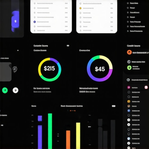 A person monitoring their credit scores and financial health using a digital dashboard on a computer screen.