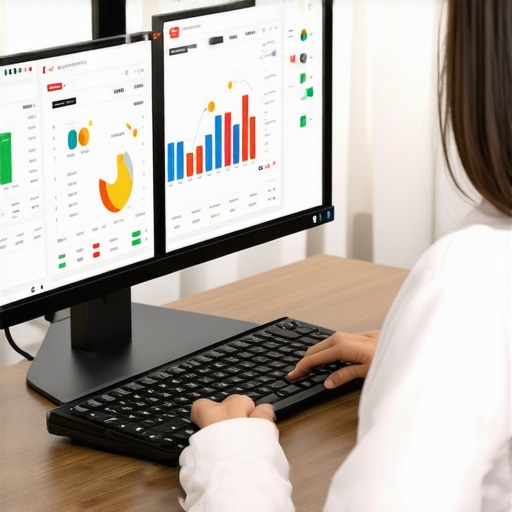 Person analyzing credit reports and financial tools on a laptop.