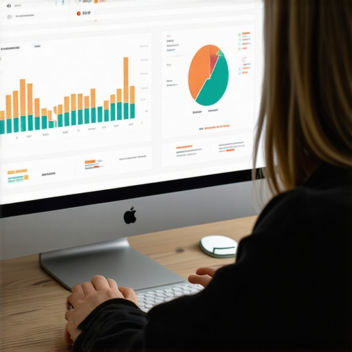 Person analyzing credit reports and using financial apps on laptop