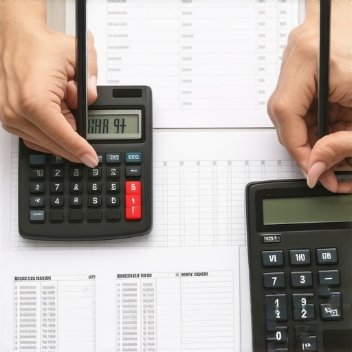 Person planning debt repayment with spreadsheets and calculator