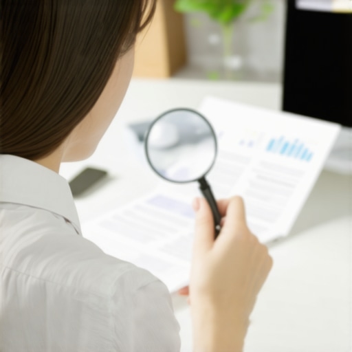 Individual examining credit reports carefully for inaccuracies.