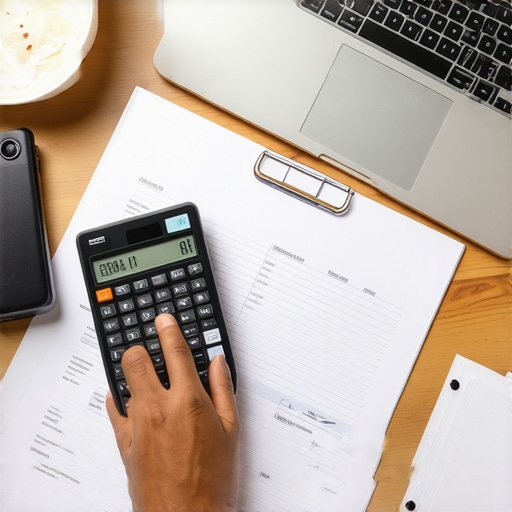 Person analyzing credit report on laptop for credit improvement