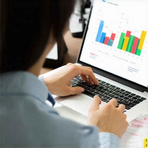 Individual checking credit score and reports on a computer, symbolizing ongoing credit maintenance