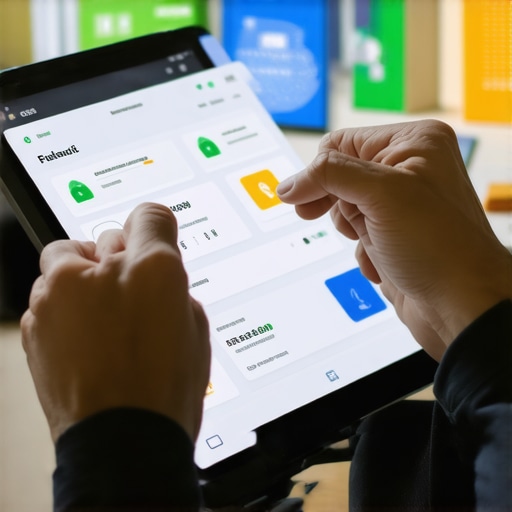 Active Credit Monitoring in Practice A person reviewing their credit report on a tablet, with financial tools and security icons around them.