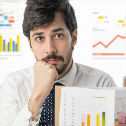 Individual reviewing credit reports with financial data and calculators