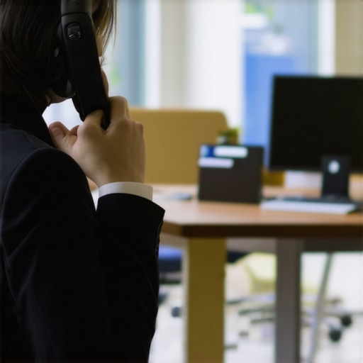 Person speaking on the phone with a bank representative about converting secured to unsecured credit card