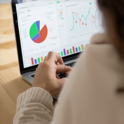 Person reviewing credit report charts on a laptop screen, illustrating the importance of financial tools in credit maintenance.
