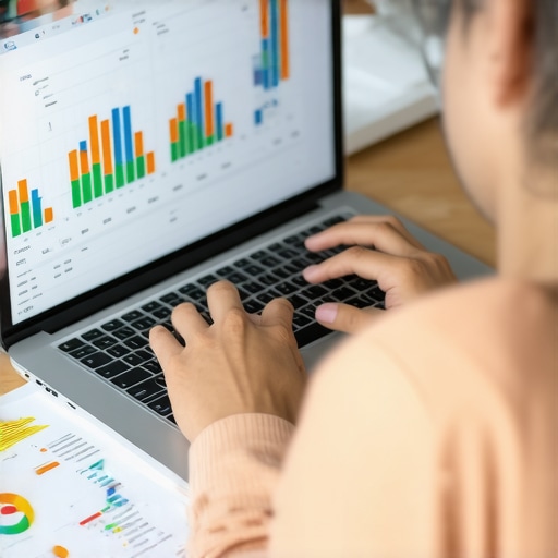 Person analyzing credit reports on a laptop with financial data