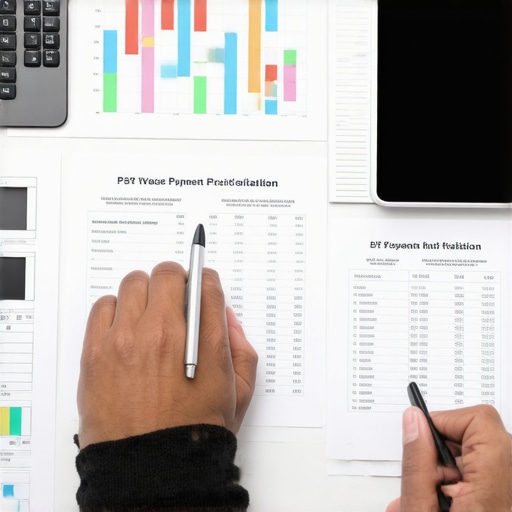 Person reviewing a debt repayment spreadsheet with charts showing progress