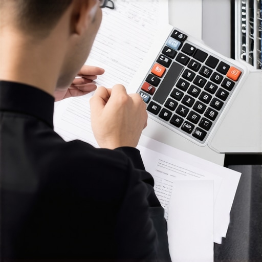 Person analyzing financial documents for refinancing options.
