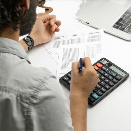 Individual organizing debts and strategizing repayment with digital tools.