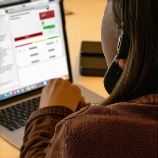 Person engaging in a phone call reviewing credit reports for quick credit fix