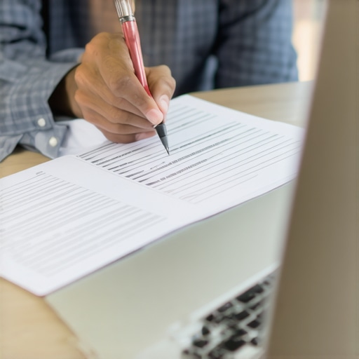 Person reviewing credit reports and preparing dispute letters with legal documents and a laptop.