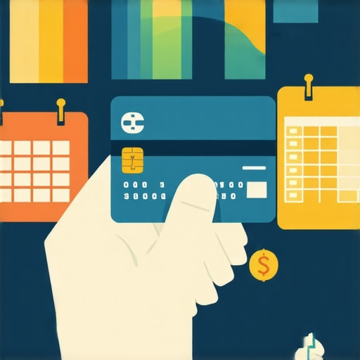 Close-up of hand managing credit card and calendar for strategic payments