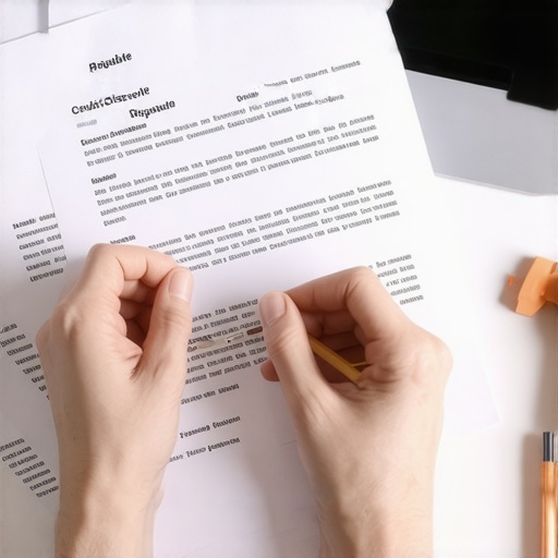 Person preparing a personalized credit dispute letter with documentation