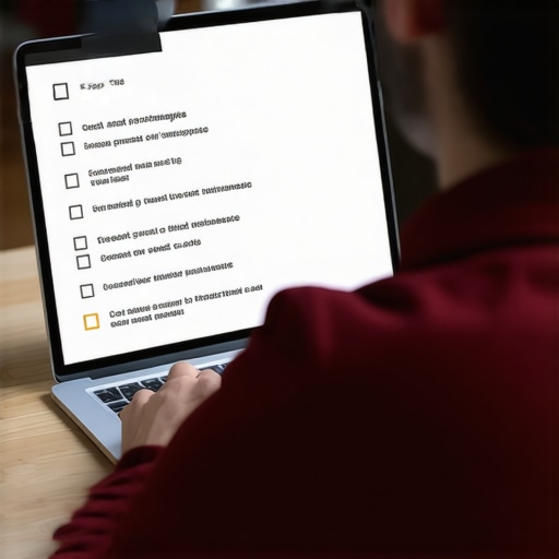 Person managing credit tools, strategy notes and reports on laptop.