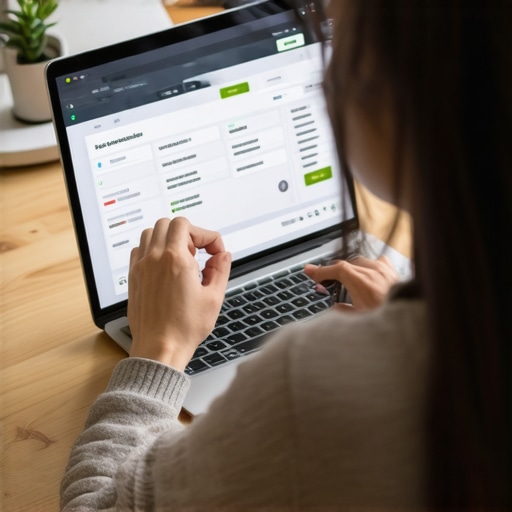 Person analyzing credit reports on a computer with financial tools